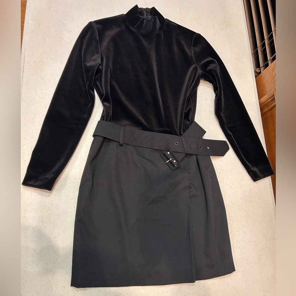 (2P) Vintage Petite Ann Taylor Velvet Dress